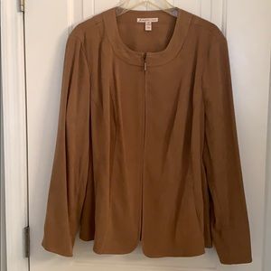 Faux suede zip jacket